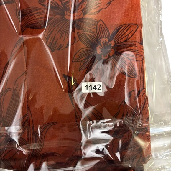 Margaret M Casual A Line Stretch Floral Skirt Size M Rust Orange - Picture 9 of 9